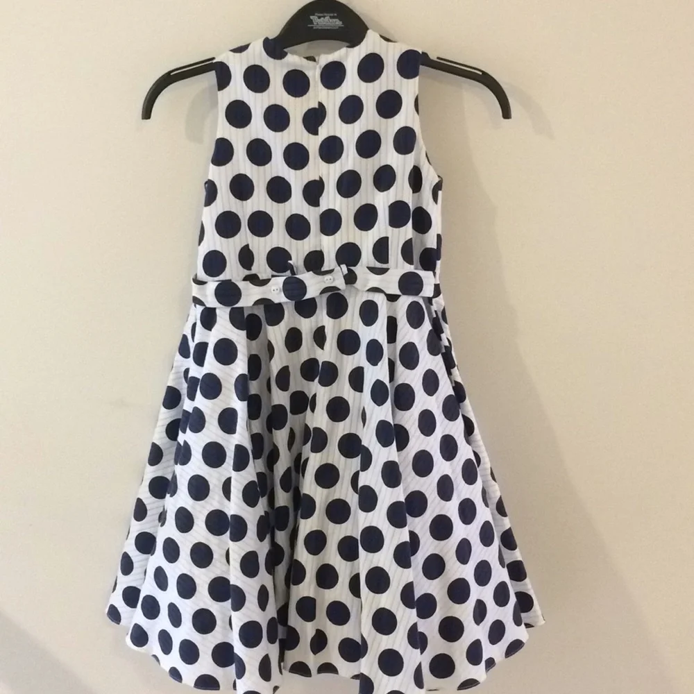 Sarah Louise English Boutique Blue & White Polka Dot Dress‎